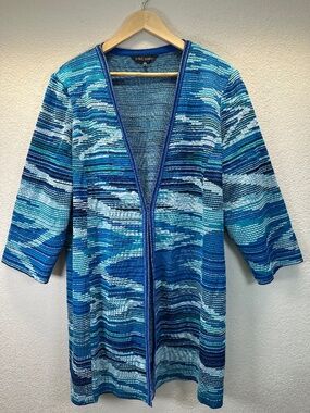 Ming Wang Knit Longline Cardigan Jacket Duster Size 2X Travel Casual Career